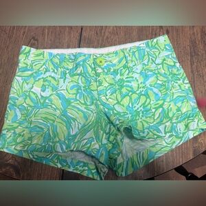 Lilly Pulitzer Vibrant Green and Blue High Waist Shorts